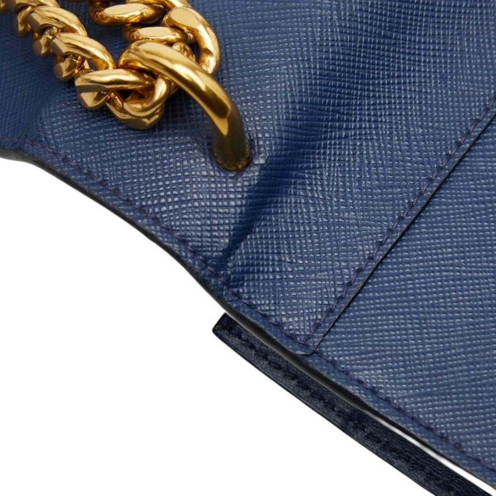 PRADA Blue Leather Saffiano Shoulder Bag - Picture 10 of 16